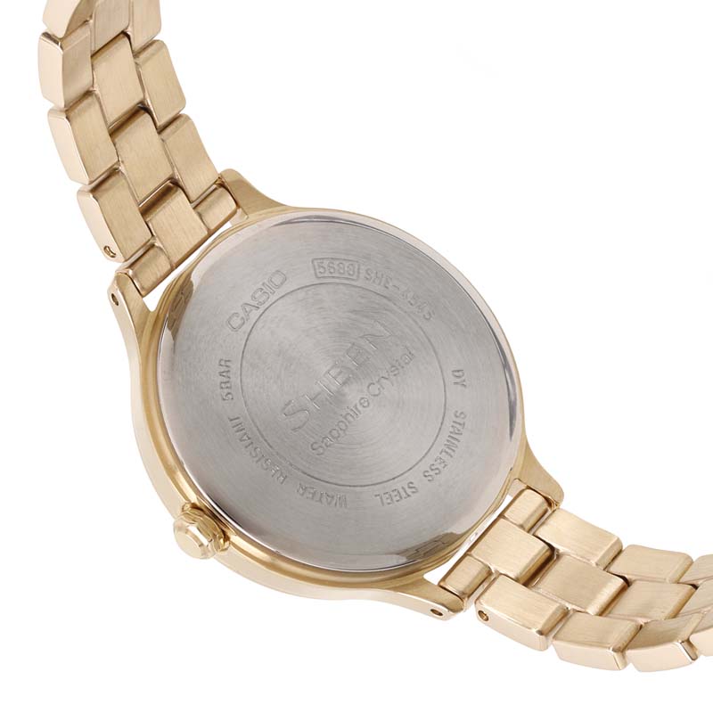 CASIO Women's SHEEN White Watch SHE-4545G-7AUPR-person