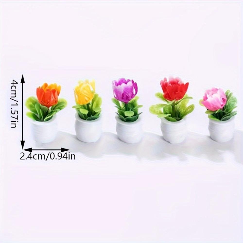 

5pcs Mini Fairy Garden Pots. Simulated succulent decor for DIY crafts & desktop landscaping. Valentine s gift. United States