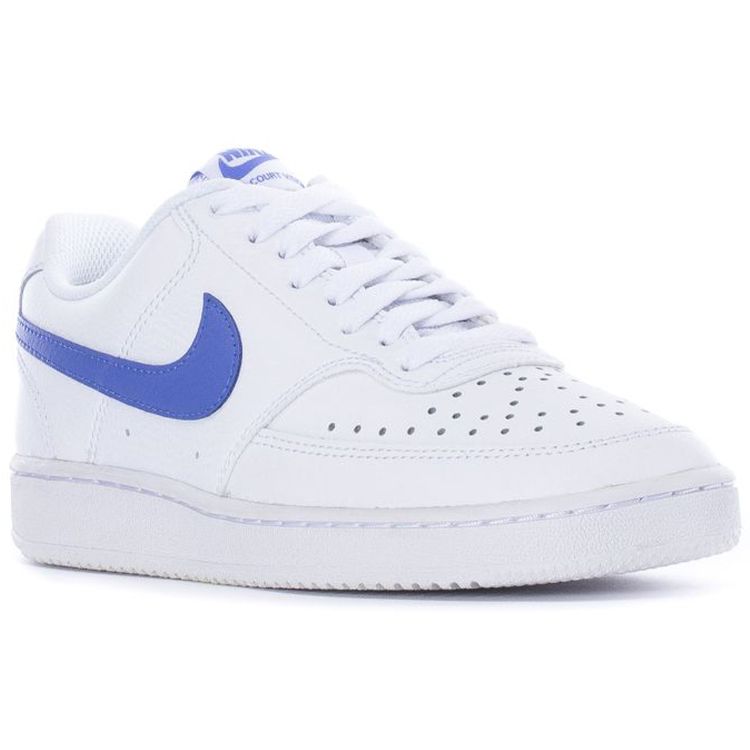 Nike Court Vision Low Synthetic Leather Non-Slip Shock Absorption Durable Low-Top Skate Shoes Women Sneaker White Blue CD5434-108