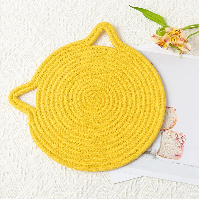 

1шт Натуральна бавовняна нитка Домашня теплоізоляція Японський стиль Ручне плетіння Екологічно чисте Плетене Чарівний дизайн котячих вушок Кухня 18см