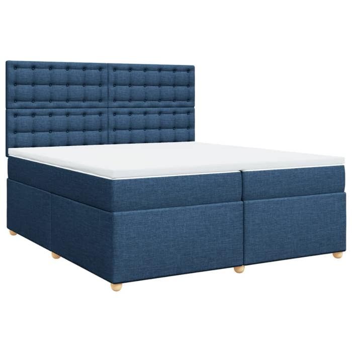 Maison Exclusive - Sommier à lattes de lit avec matelas Bleu 200x200 cm Tissu