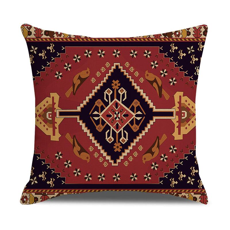 New Persian Carpet Pillowcase Holiday Decorative Pillow Short Plush Cartoon Print Sofa Pillow