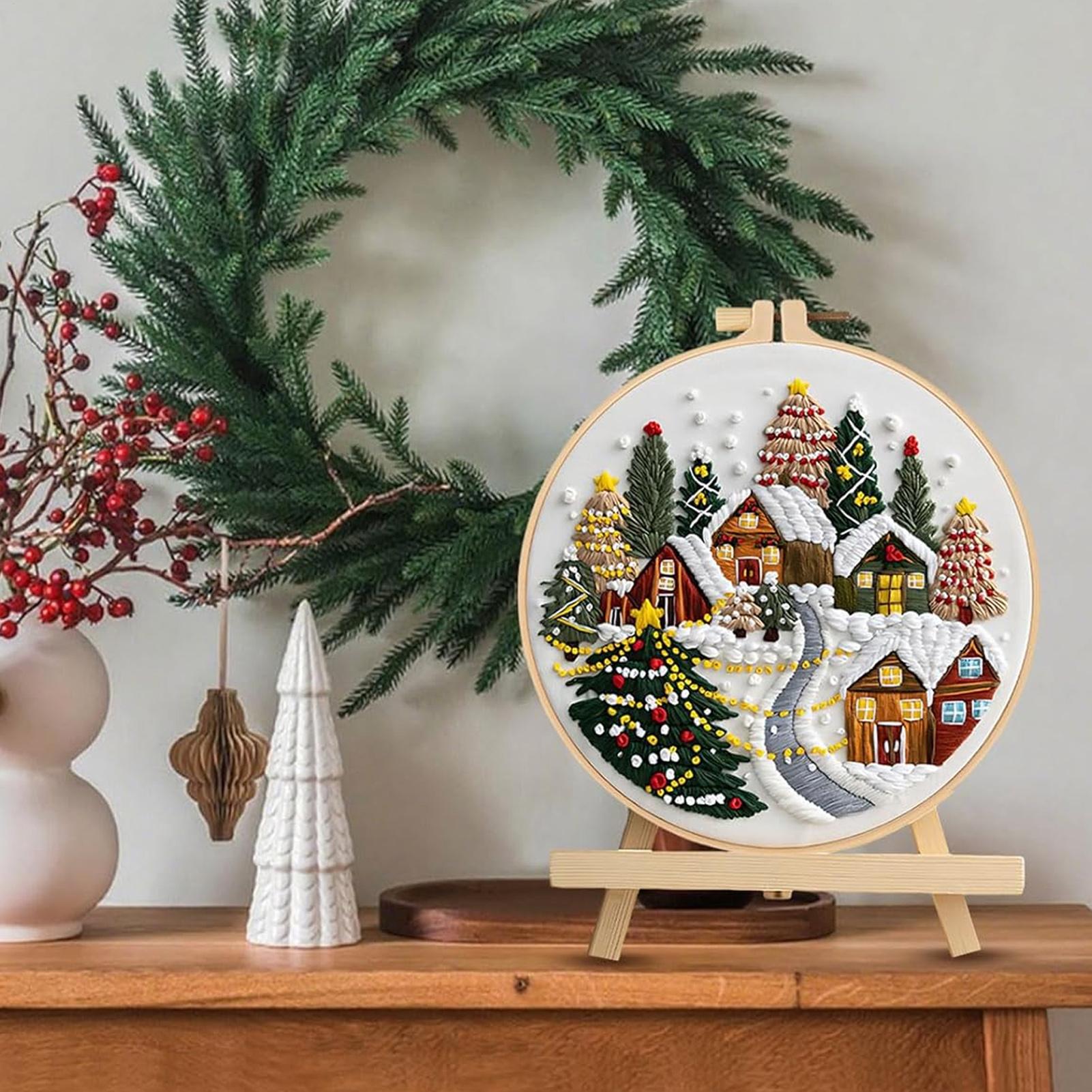 Christmas Embroidery Kit Hand Embroidery Kit creative handmade needlework kits Christmas embroidery kits for beginners China Mainland