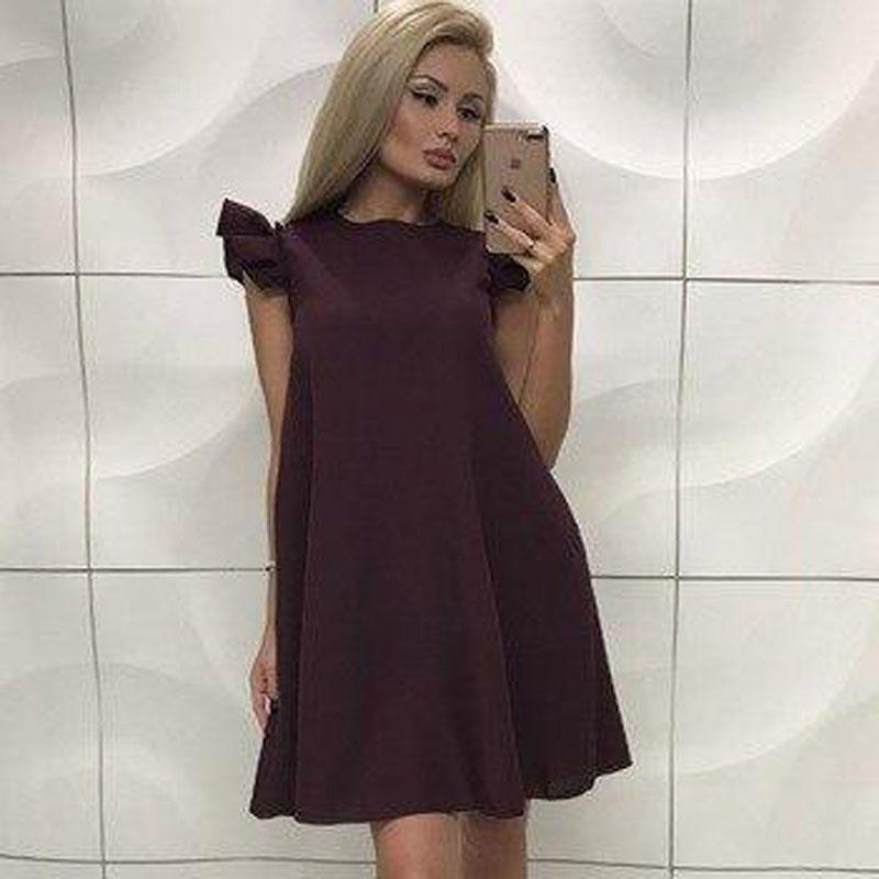 Elegant New Women's Boho Evening Cocktail Party Dress With Exquisite Lotus Leaf Sleeves
