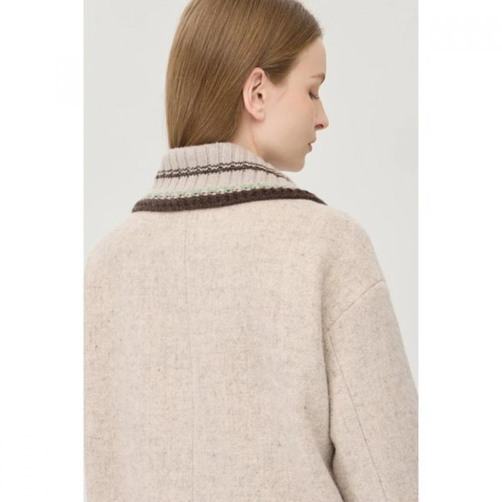 Benetton Knit Collar Wool Coat Bact64561