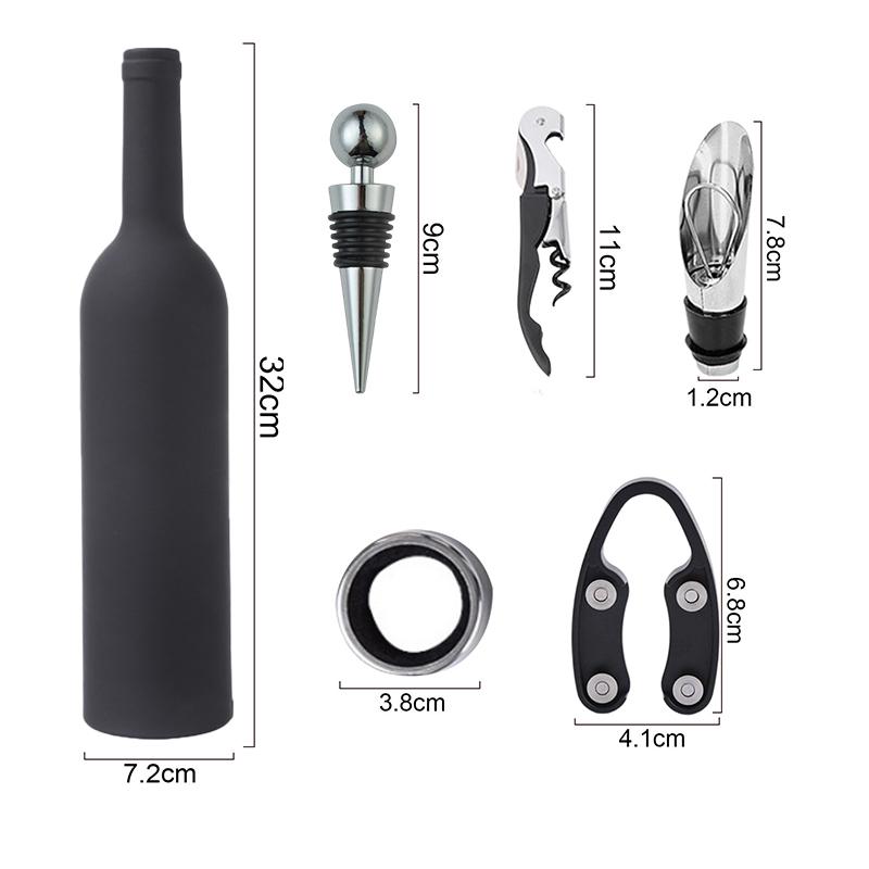 3/5 Pcs Deluxe Wine Accessories Gift Set Stainless Steel Wine Opener With Corkscrew Stopper Pourer Foil Cutter For Home Bar Use