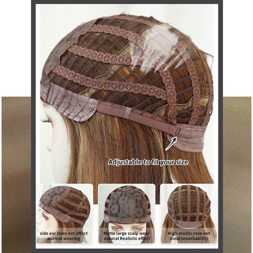 Nová dámská paruka simulace paruky 75 cm zlatá paruka velká vlnitá paruka Plná pokrývka hlavy Růže síťka na vlasy čelenka Krása dekorace Paruka