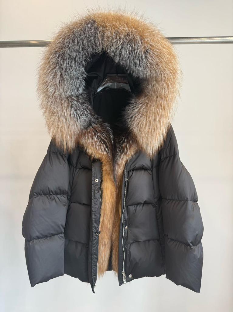 Winter New Temperament Goose Down Jacket Women's Natural Real Gold Island Fox Fur Collar Thickened Warm Jacket