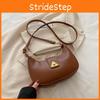 Fashion Shoulder Crossbody Bag With Triangular Metal Buckle Decoration For Daily