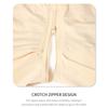 High Waist Zipper And Hook Eye Shaper Shorts With Lace Trim