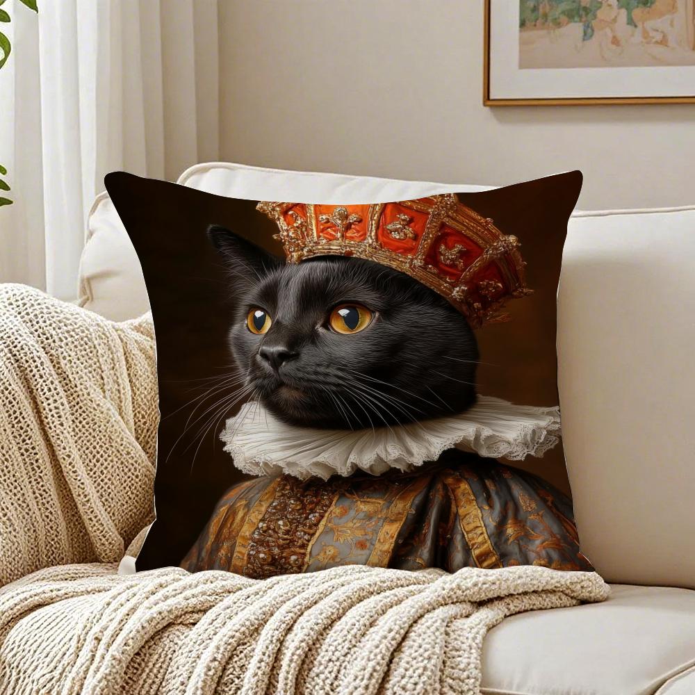 Süße Katze Druck Dekorativ Verspielt Kunst Kissenbezug Kissenbezug Milbenschutz Wohnzimmer Sofa Dekor Kissen Raum