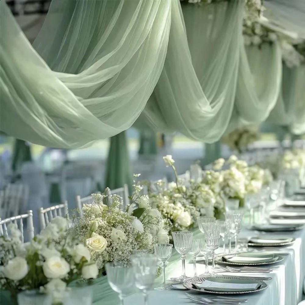Semi-Sheer Gauze Tulle Sheer Table Runner Elegant Tulle Boho Rustic Gauze Tablecloth DIY Chiffon Table Runner Party Table Decor
