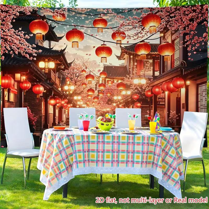 2D Ancient Chinese Street Red Lanterns Photography Background