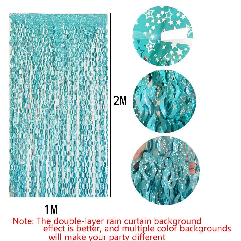 Birthday Decoration Curtains Party 1*2m Tinsel Foil Fringe with Star Photo Backdrop Streamers for Festive Eve Wedding Halloween