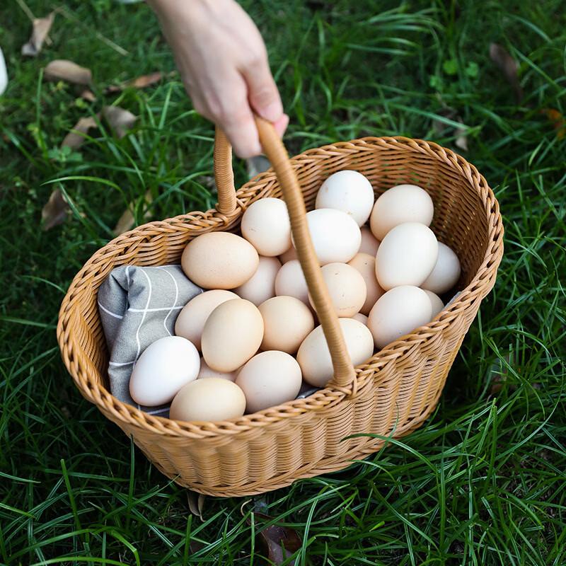 Wooden Imitation Rattan Picnic & Shopping Basket