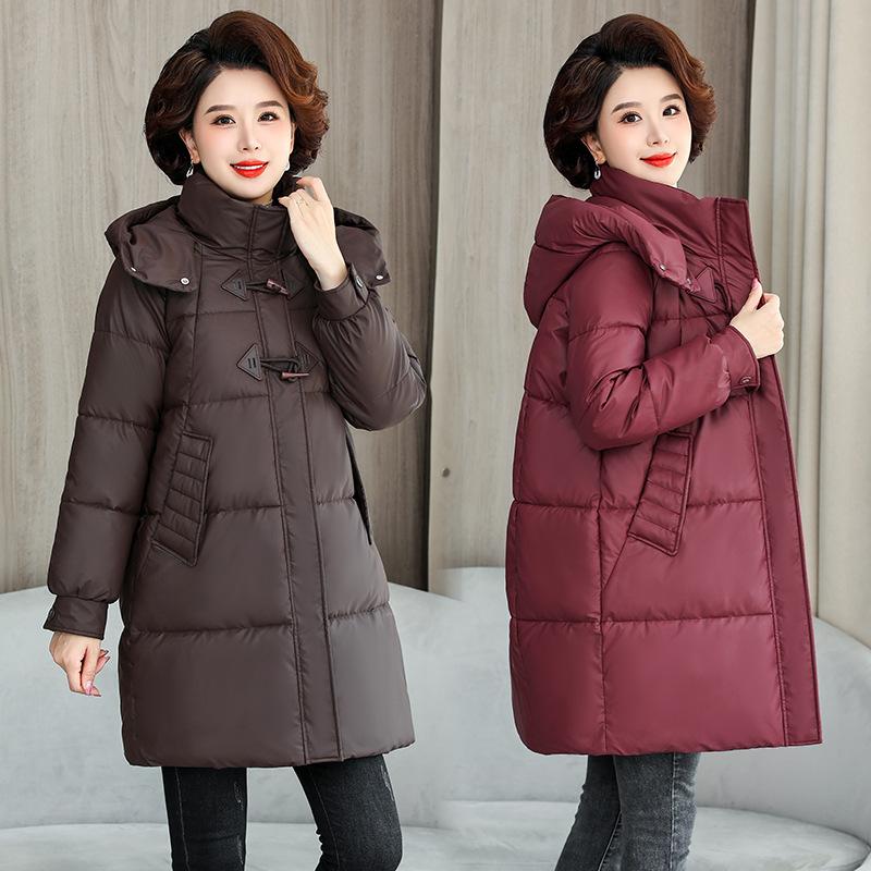 Cotton jacket mid-length down padded jacket women's Korean version loose padded jacket 2025 new winter jacket