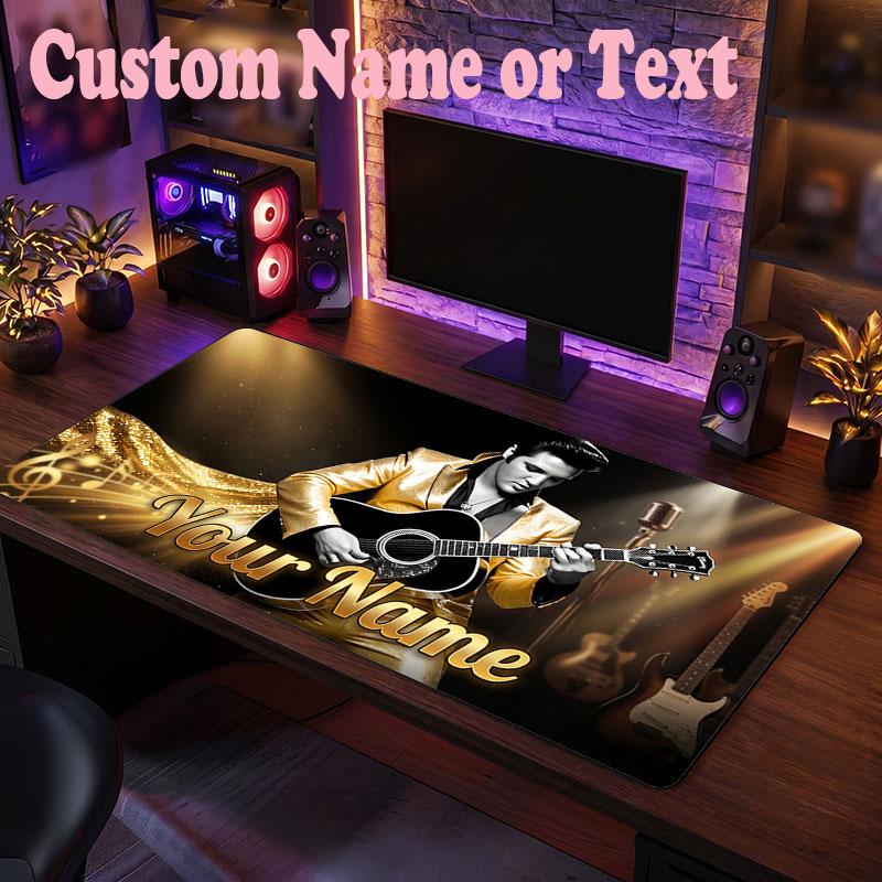 Tappetino Mouse Personalizzato con Nome Elvis Presley, Tappetino Mouse Grande per Scrivania, Regalo Personalizzato per Ufficio Domestico