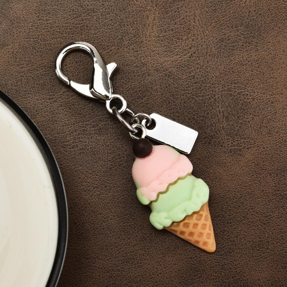 Ice Cream Popsicle Cute Keychain Simulation Resin Personalized Key Ring Bag Charm DIY Accessories Car Keychain Jewelry Girl Gift