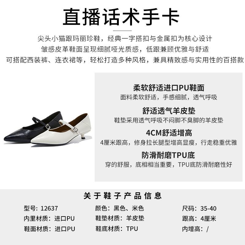 First Layer Sheepskin Insole Pointed Mary Jane Shoes Women's Spring New Light Luxury High Sense Versatile Fashion Shoes