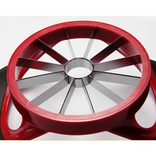 HengKe 12-Blade Apple Slicer and Corer with Ultra-Sharp Stainless Steel Blades and Ergonomic Plastic Handle, 3-in-1 Apple Slicer, Potato Slicer Cutter