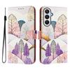 For Samsung Galaxy S24 FE Leather Case Pattern Printing Wallet Phone Cover with Strap