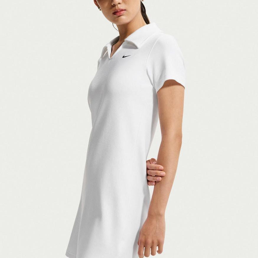 Nike As W Nk Chll Knit Soft Comfortable Logo Pattern Solid Color Short Sleeve Dress Women dresses IO2719-100
