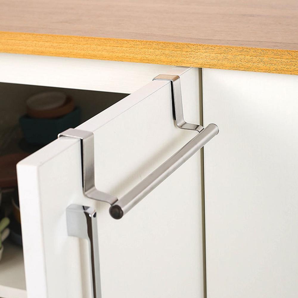 1 Towel Hanging Rod For Home Door, Non-Punching Stainless Steel Towel Rack, Bathroom, Kitchen Single Bar Towel Rod, Silver