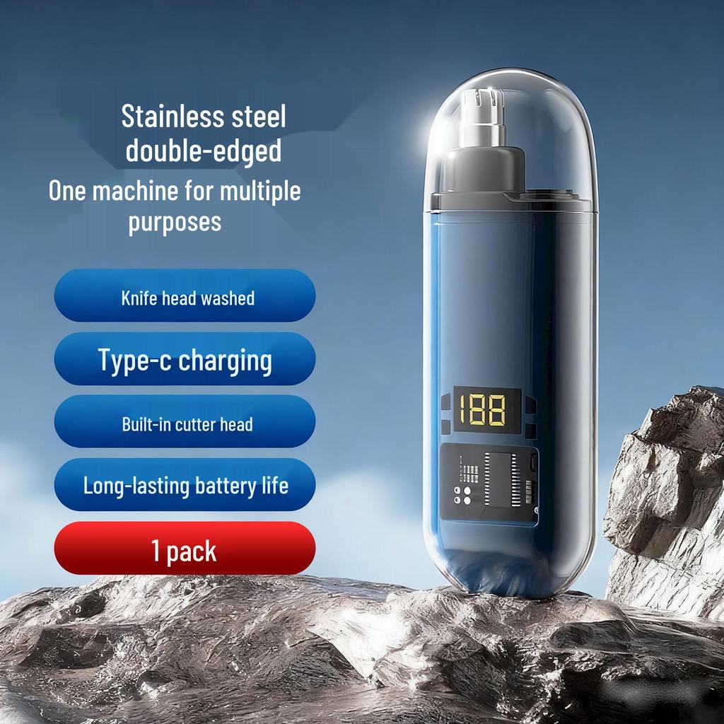 Nose Hair Trimmer for Men - Rechargeable, Water Washable, Portable Grooming Tool for Boys