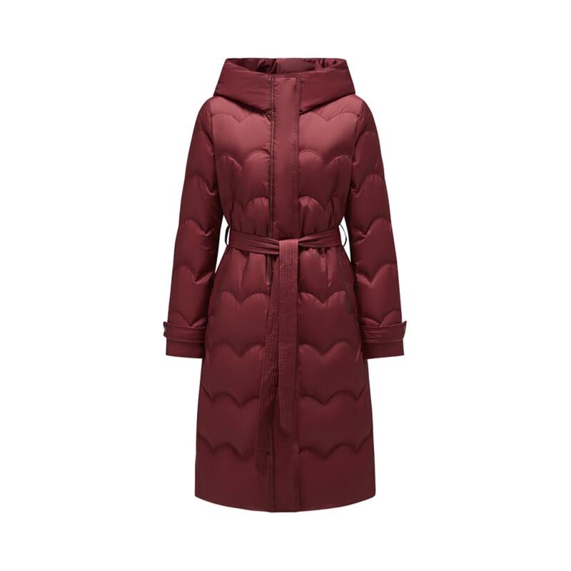 Jiu Zi Anna Kou Women's Hooded Beaded Long Down Jacket