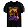 European Sizes Men'S Vintage Rock Band Graphic T-Shirt - Meadeth for Deal Skull & Flame Design, Black Casual Summer Tee, Perfect for Travel,