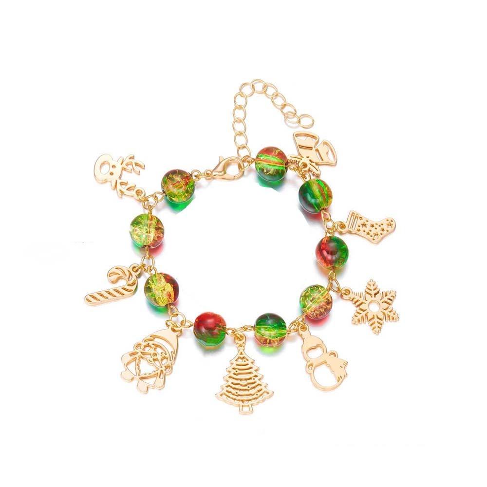 Charming Style Xmas Elk Wristband Vibrant Colors Snowflake Pendant Bangles Boutique Stores