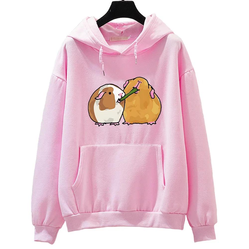 Guinea Pig Printing Hoodie Cute Kawaii Animal Clothes Autumn Fleece Hoodie Men Sweatshirt Slight Long Sleeve Tops