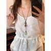 New Chinese-style Zen beaded pendant necklace New ethnic style neck accessories Long neck chain for women's year