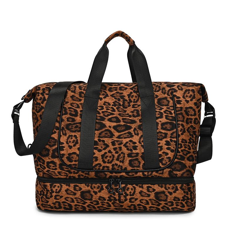 Leopard Print Large Capacity Travel Bag Women's Short-Distance Boarding Storage Bag Portable Luggage Bag