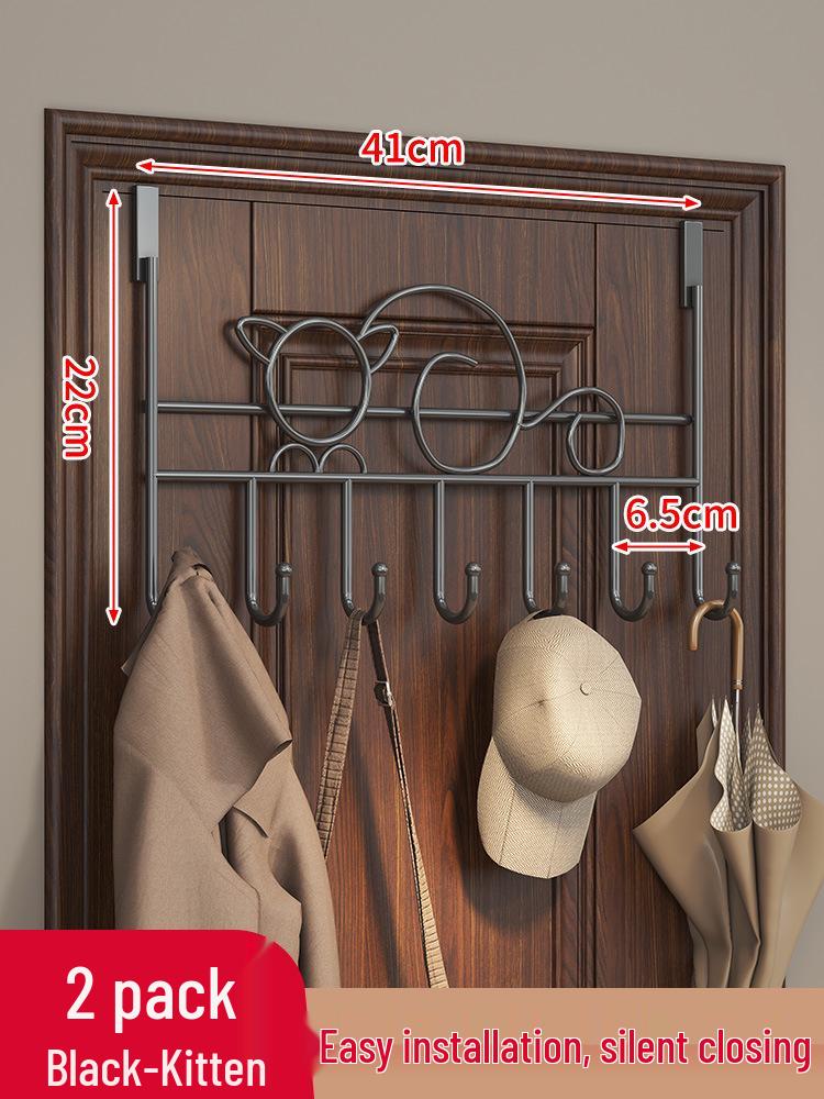 Punch-Free Over-the-Door Coat and Hat Rack - Bedroom & Kitchen Storage Solution