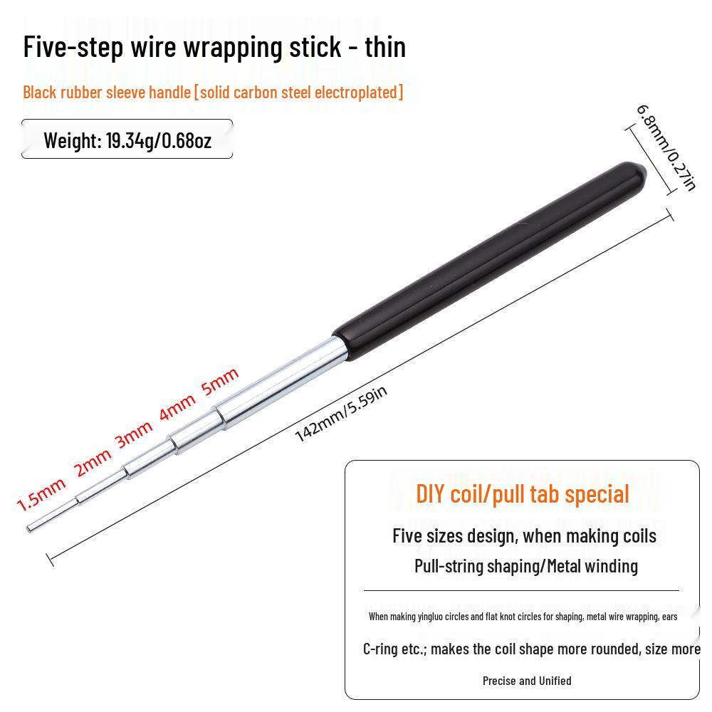 Five-Section Stainless/Carbon Steel Braiding Tool for Silk Thread and Knot Weaving