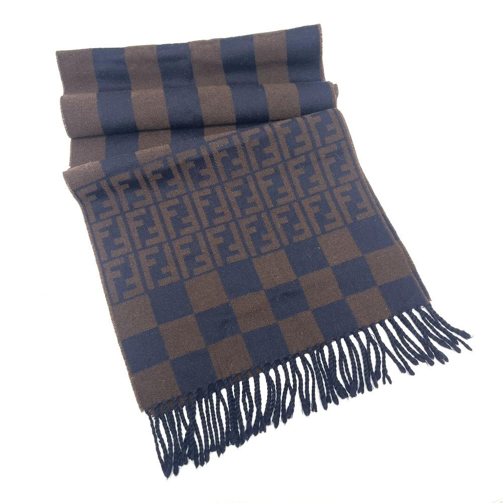 FENDI Zucca pattern Pecan Scarf with fringe, stole/shawl, winter clothing Scarf