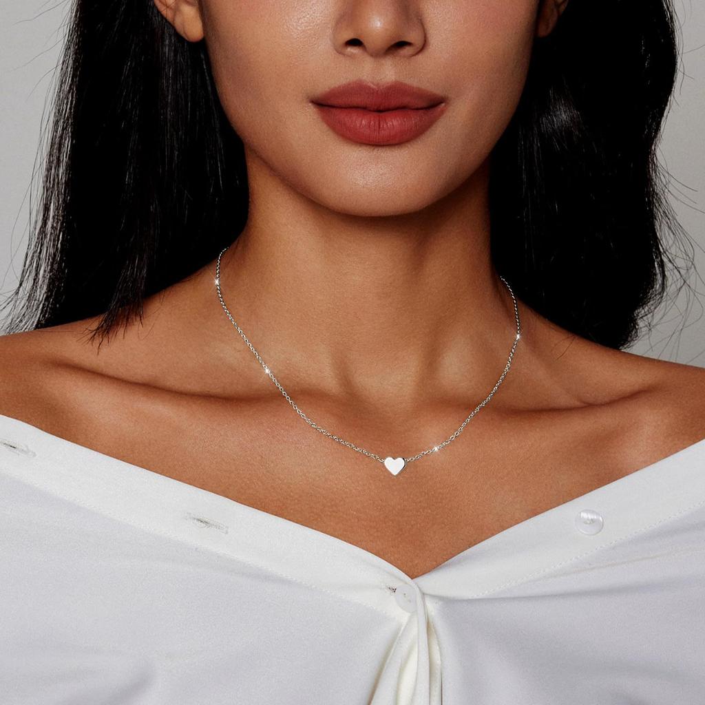 LUXUKISSKIDS Inimă Steaua Lună Colier cu pandantiv Brelocuri minuscule Choker din oțel inoxidabil Femei/Fete Pulover Y2K Bijuterii Boho Guler