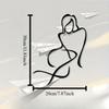 Minimalist Black Line Art Metal Wall Decor, Elegant Female Figure Sculpture