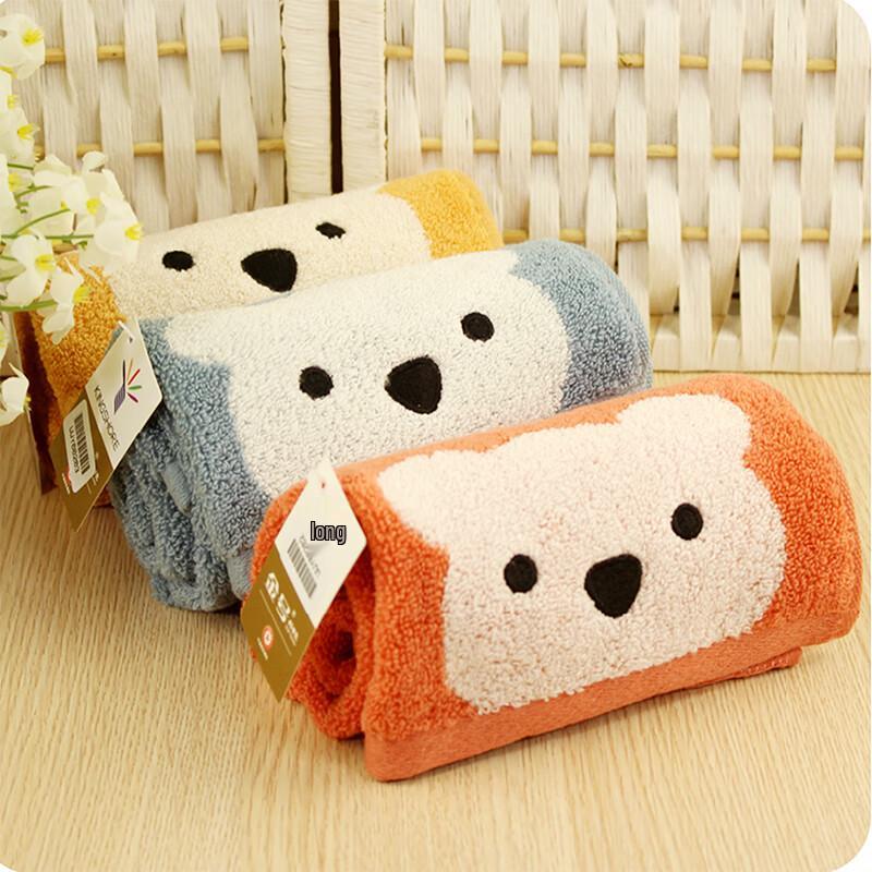 Jinhao Children s Pure Cotton Cartoon Bear Face Towel 3-Pack