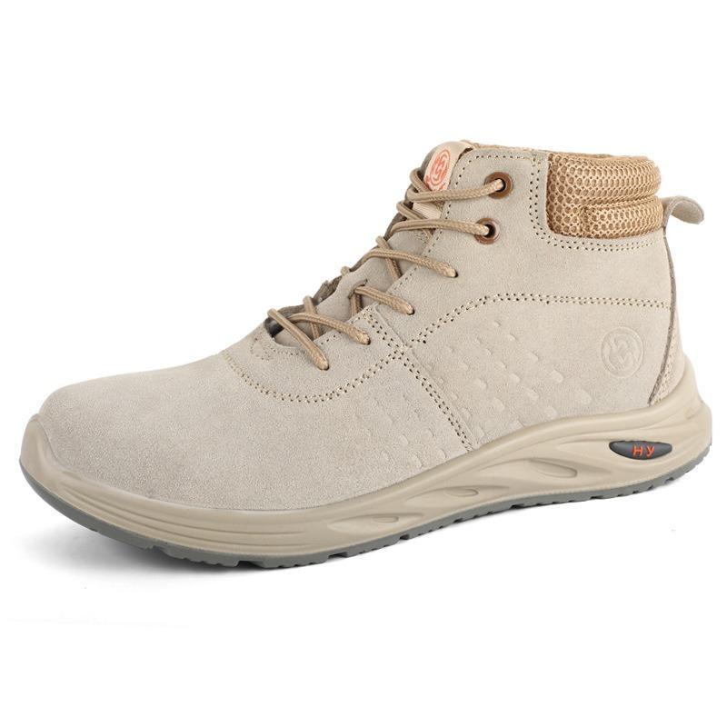 Herren Vier-Jahreszeiten Anti-Quetsch- und Durchstichschutz Isolierschuhe, weichsohlige Kaschmir-Rindsleder Anti-Verbrühungs-Elektroschweiß-Arbeitsschuhe