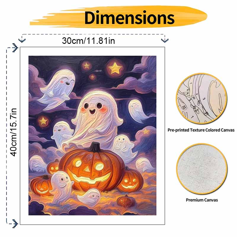 Digital Halloween Pumpkin Oil Painting Art Coloring Painting Handmade Diy Home Decoration Painting