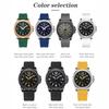 Mens Quartz Watch Magnetic Silicone Strap Luminous Hands Day Date Waterproof Wristwatches