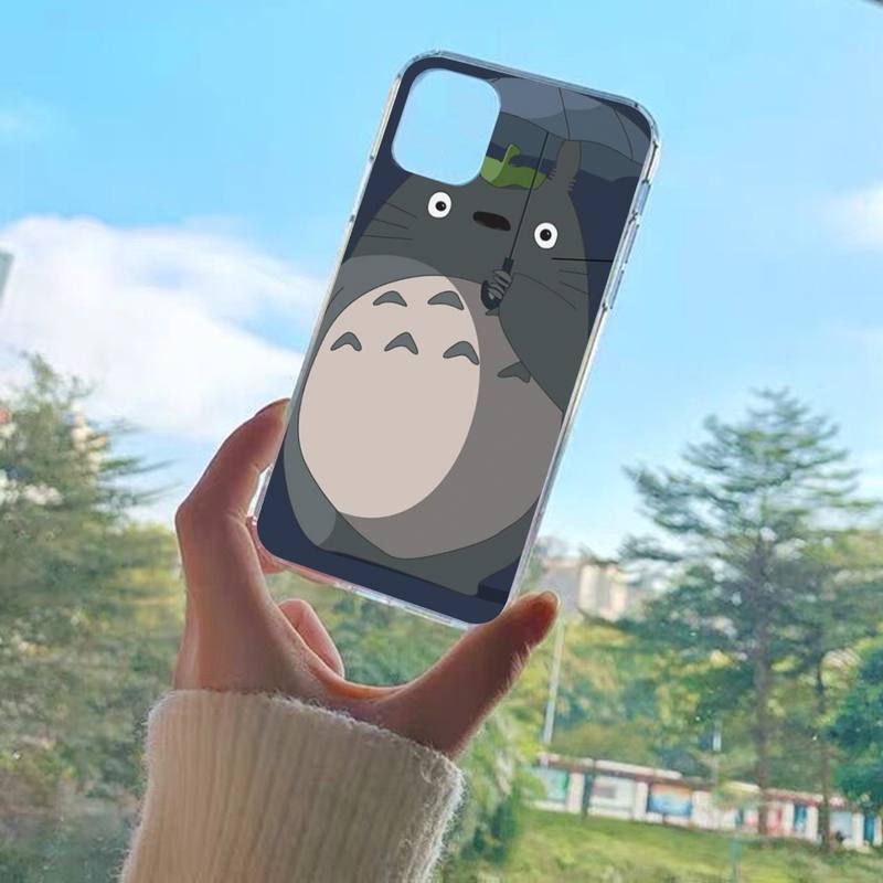 YNDFCNB Custodia per Telefono Carina Totoro Per iPhone XR X XS Max 14 13 Pro Max 11 12 Mini 6 7 8 plus SE 2020 Cover con Stampa