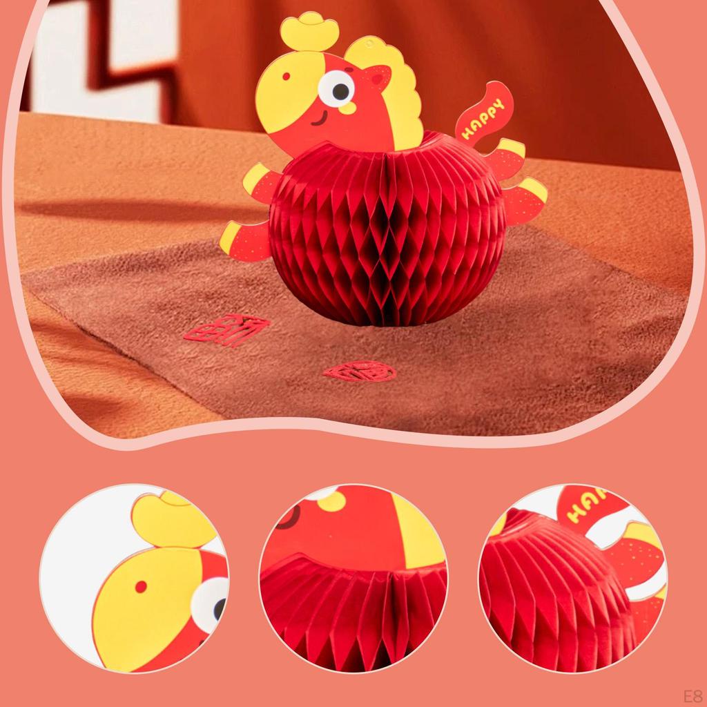 Horse Honeycomb Centerpiece Chinese Year Decoration Paper Ornament for