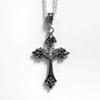 Vintage Gothic Cross Skull Moth Necklace Victorian Style