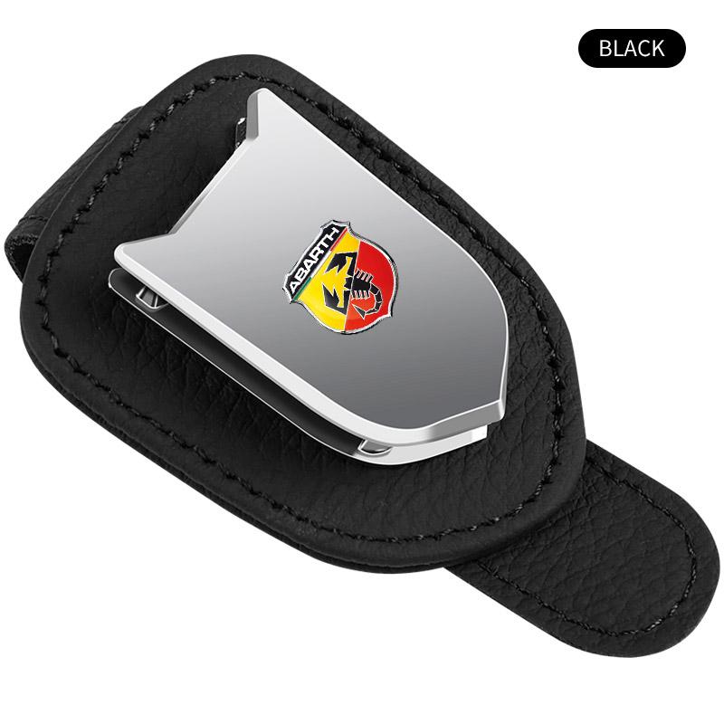 HIUWL1 Parasole per Auto Porta Occhiali Clip per Occhiali da Sole Porta Biglietti Stand Emblema Per Abarth FIAT 500 FR Stilo Doblo Tipo Lancia Musa
