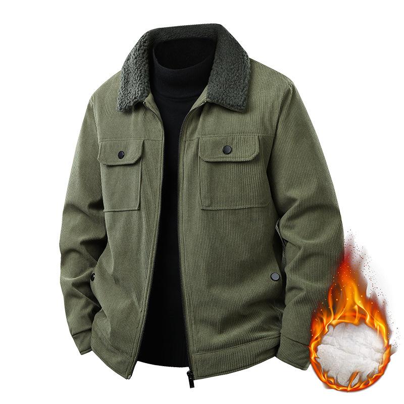 

Новая осенне-зимняя мужская куртка плюс бархатная утолщенная повседневная вельветовая большого размера в стиле милитари с воротником 5XL