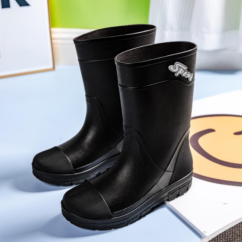 

Summer medium and high rain boots contrasting black and red fishing rain boots car wash cleaning wading shoes work shoes men s water boots 45