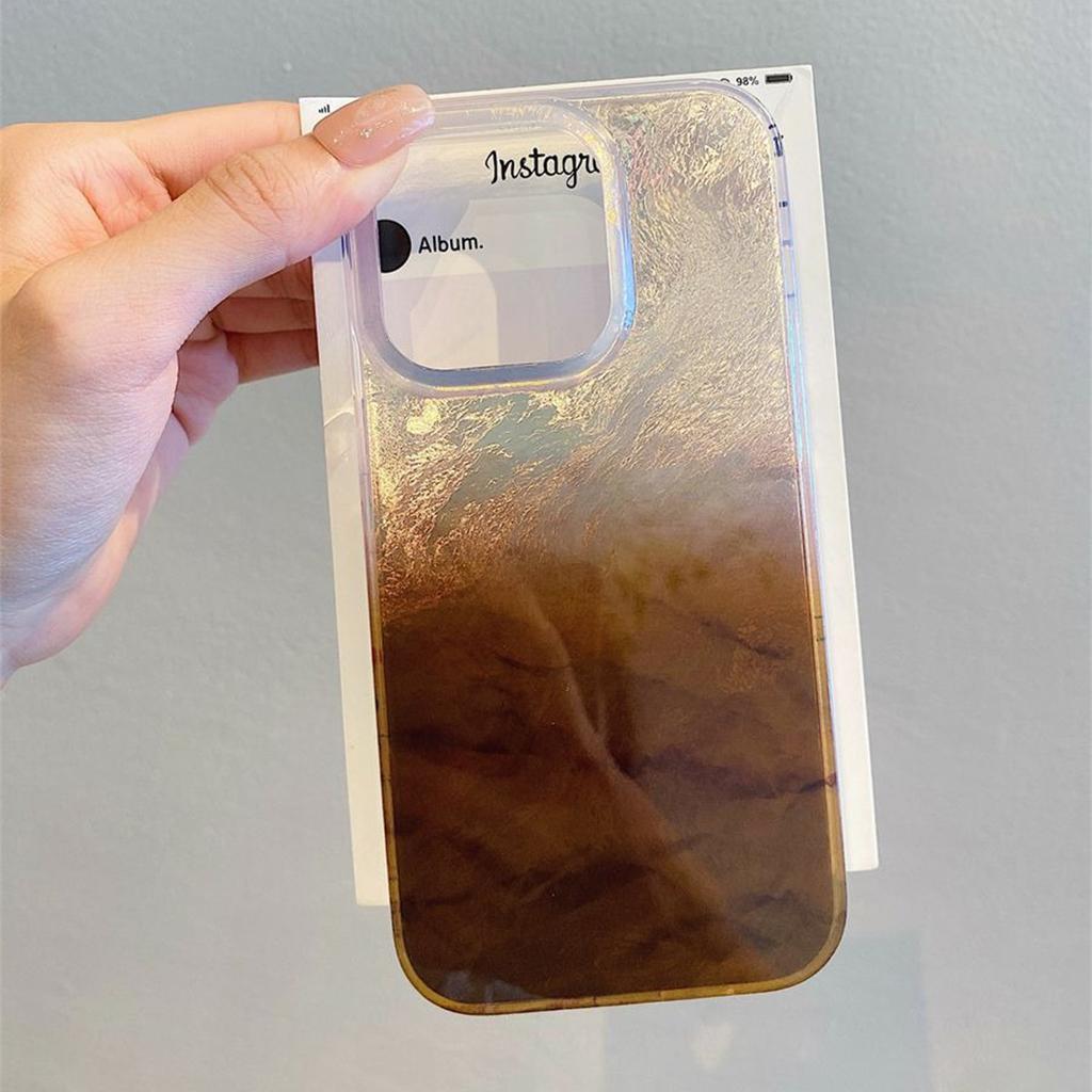 Gradient Rendering Large Hole Vortex for Apple Phone Protective Case Huaqiangbei for Apple 16pro Tin Foil Phone Case Minimalist